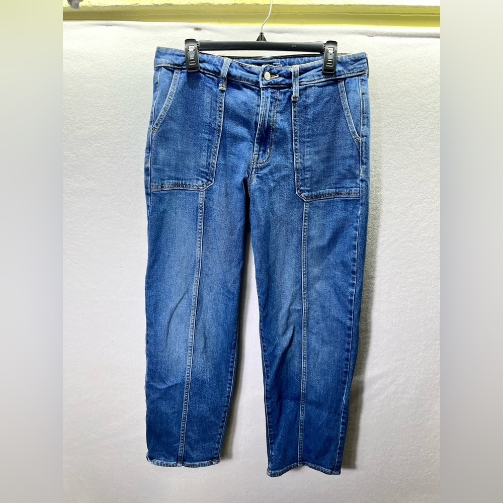 Old Navy High Rise OG Loose Fit Jeans Womens‎ 10 Blue Stretch Denim Cute 2437